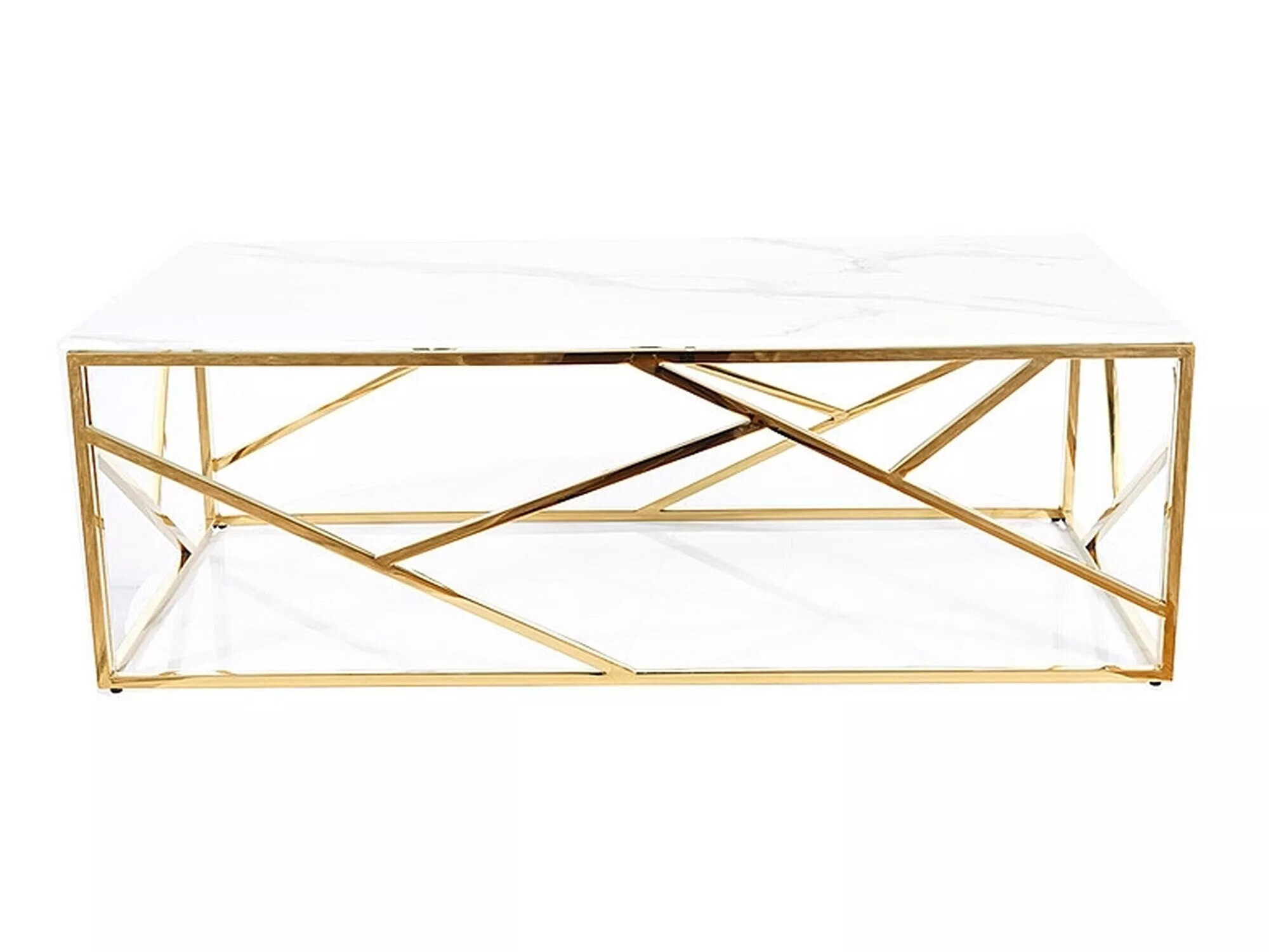 Salontafel Detroit 457 (Gouden + Wit marmer)