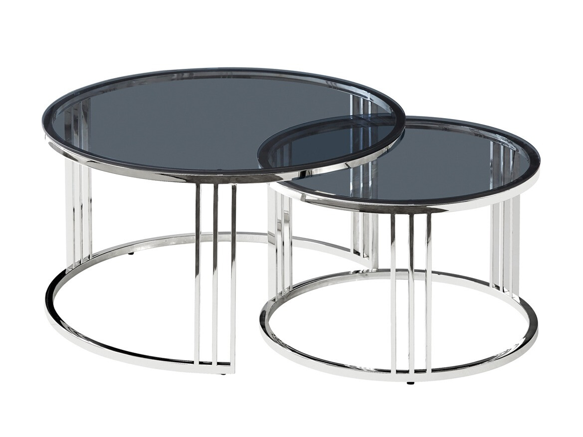Salontafel set Detroit 456 (Zilver + Zwart)