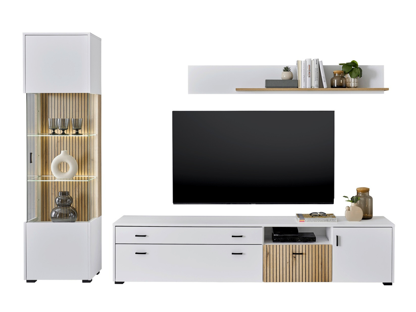 Woonkamerset Belmelu 121 (Wit + Eiken)