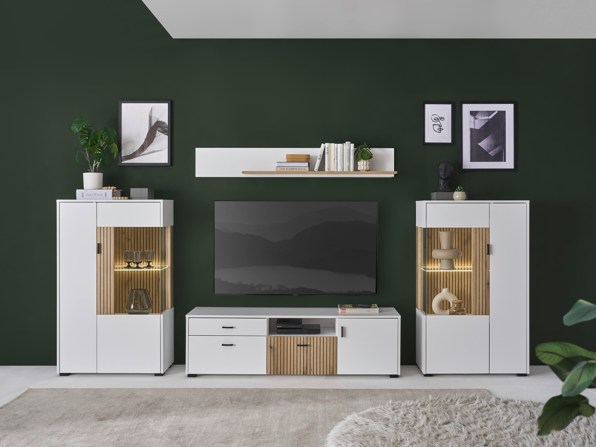 Woonkamerset Belmelu 122 (Wit + Eiken)