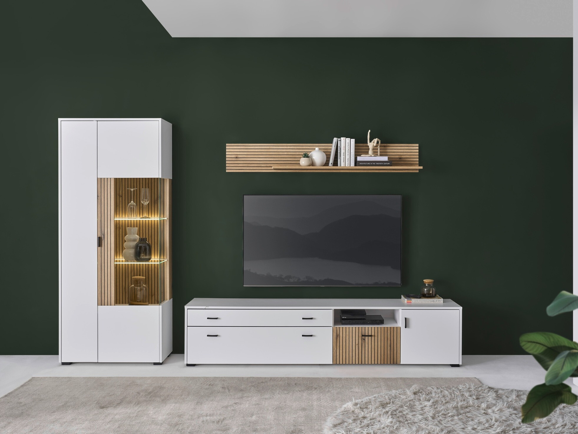 Woonkamerset Belmelu 123 (Wit + Eiken)