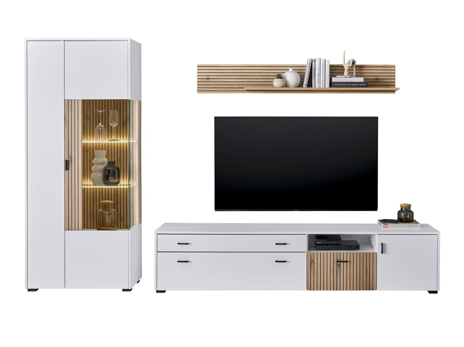 Woonkamerset Belmelu 123 (Wit + Eiken)