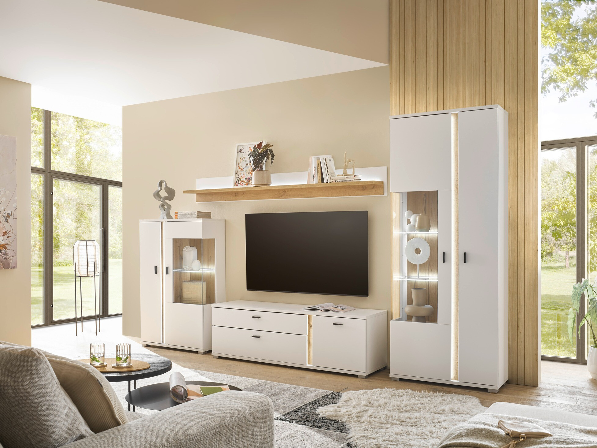 Boekenkast Avimavi 101 (Wit + Wotan eik)