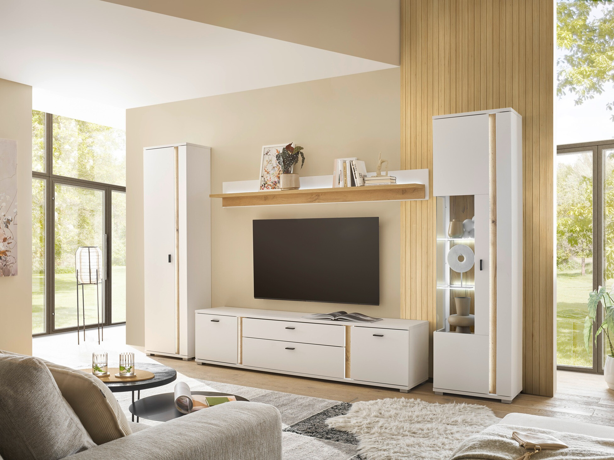 Boekenkast Avimavi 103 (Wit + Wotan eik)