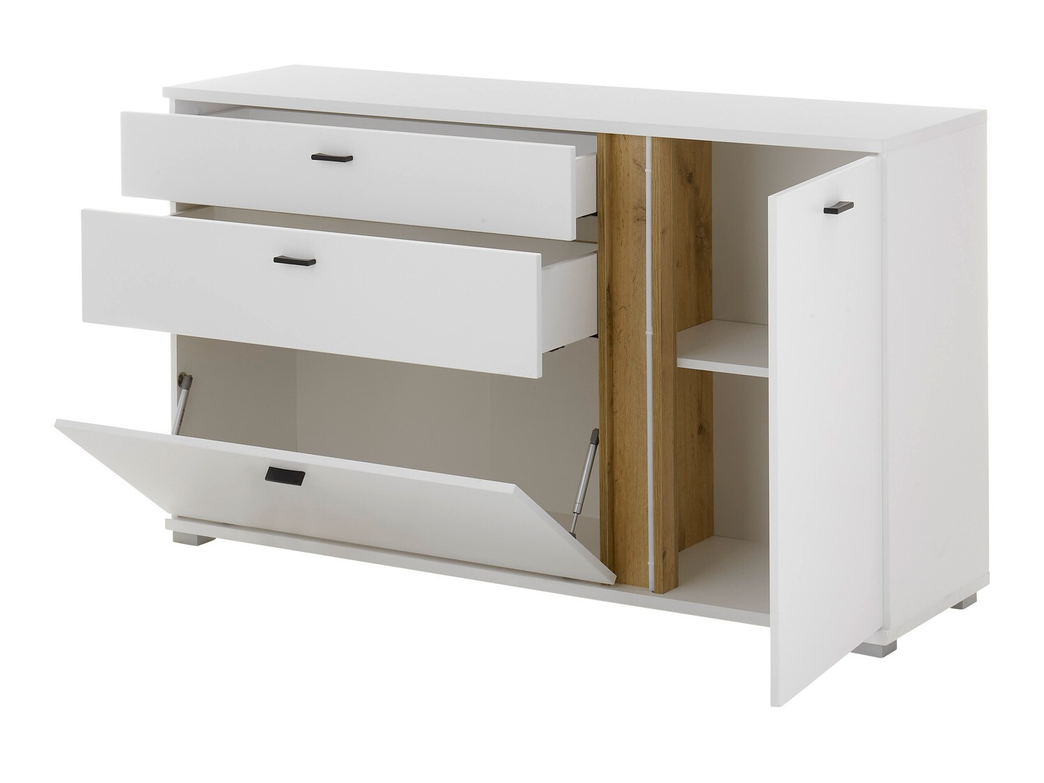 Ladekast Avimavi 106 (Wit + Wotan eik)