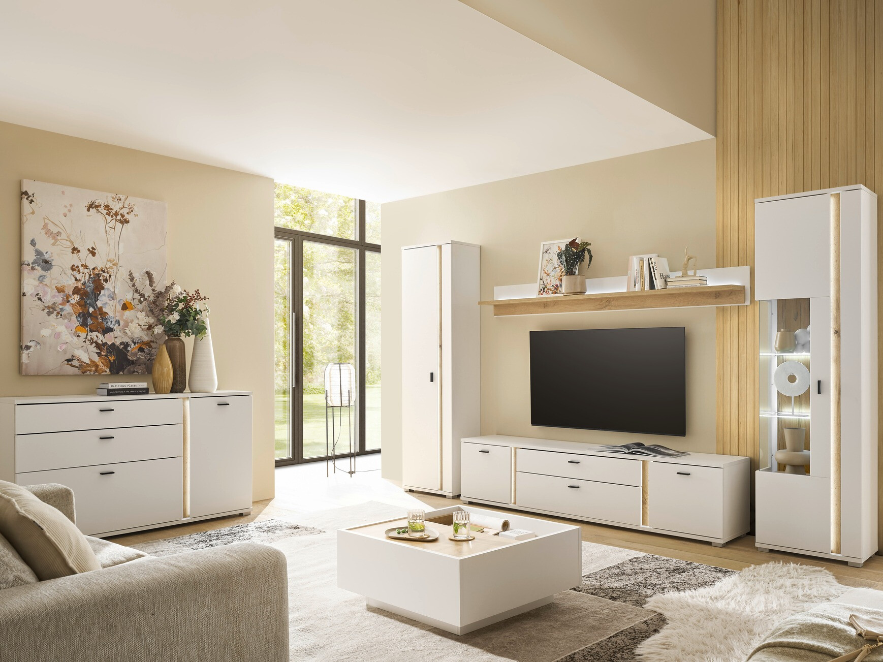 Salontafel Avimavi 109 (Wit + Wotan eik)