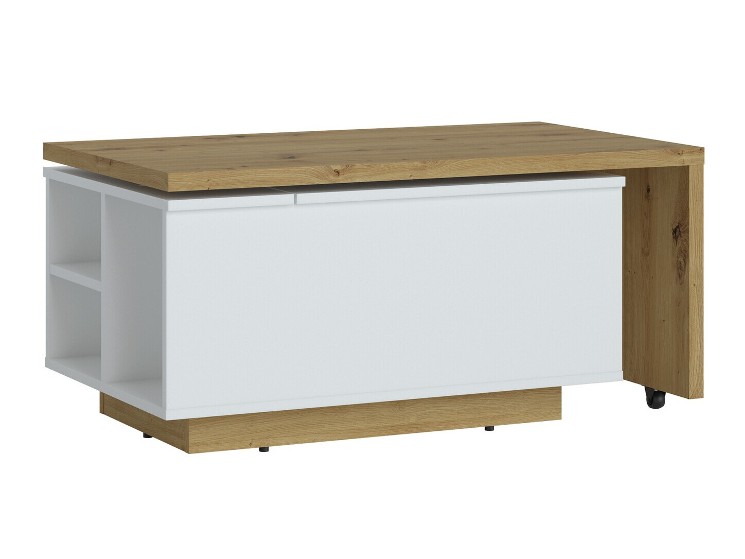 Salontafel transformator Ontario 133 (Wit + Artisan eiken)