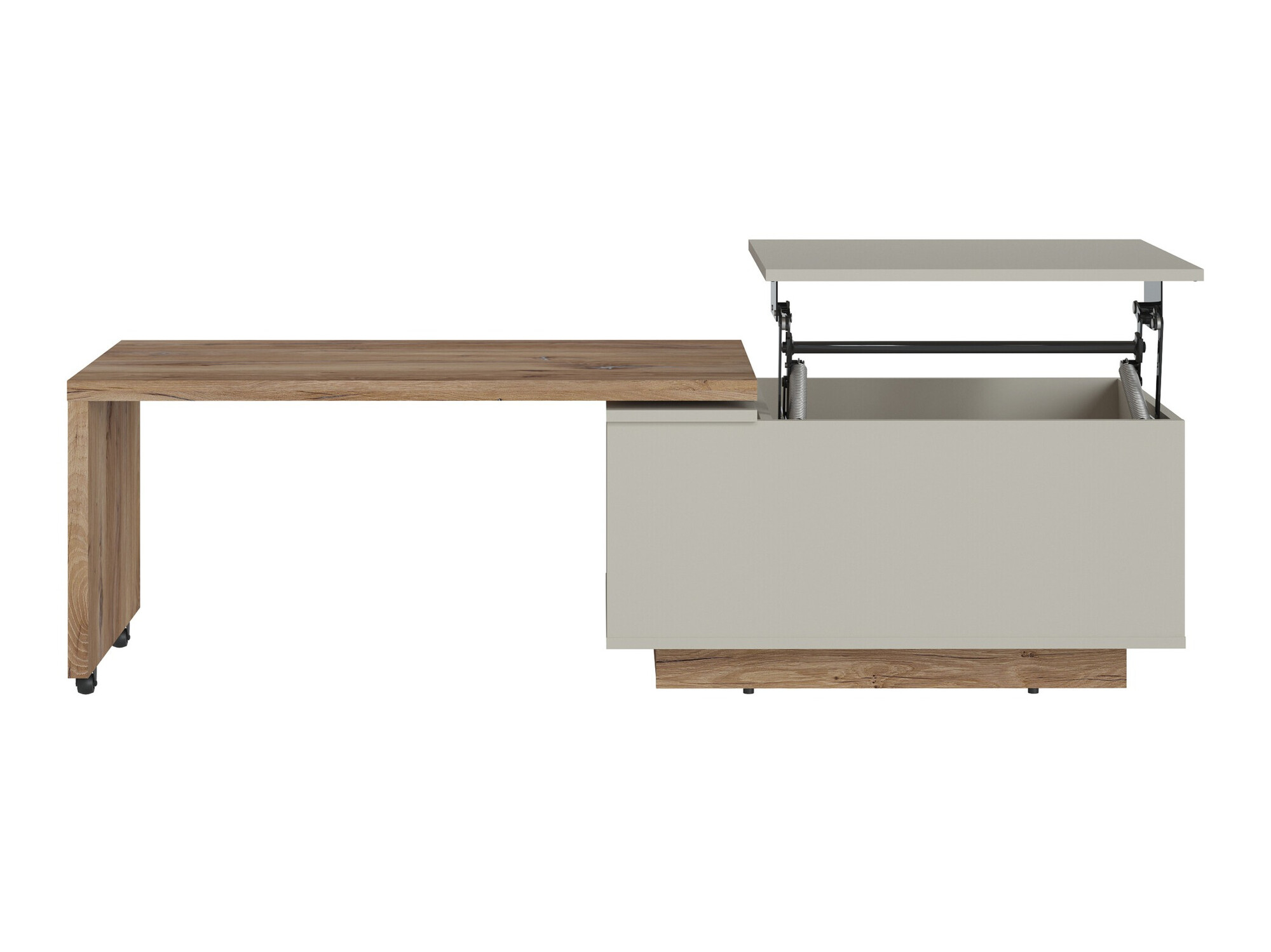 Transformeerbare salontafel Ontario 133 (Grijs + Donkere eik)