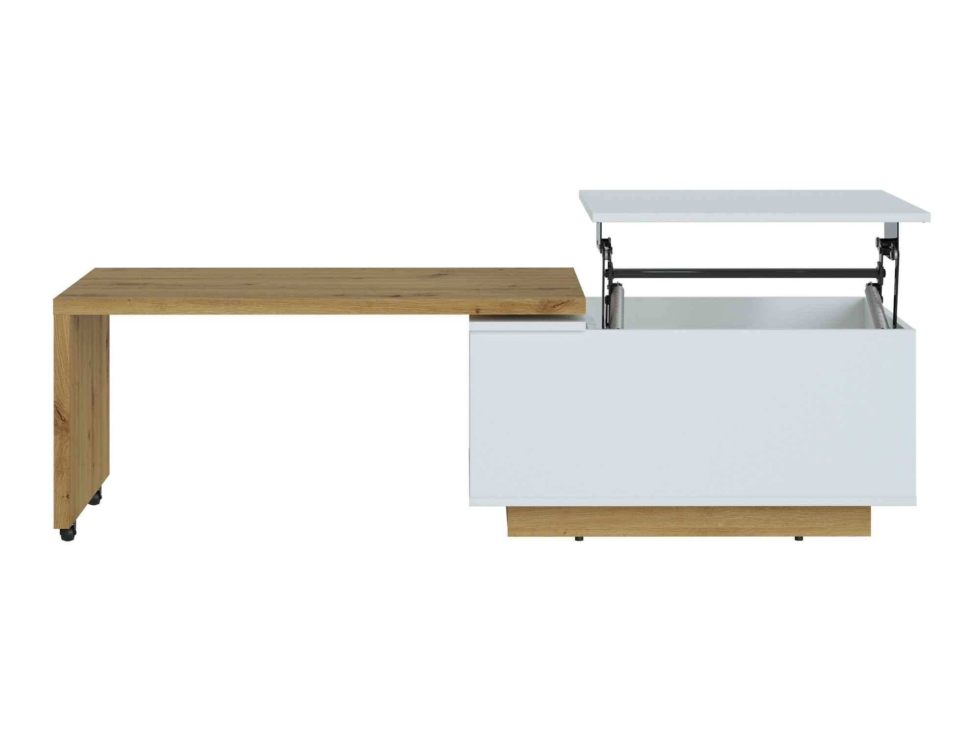 Transformeerbare salontafel Ontario 133 (Wit + Artisan eiken)