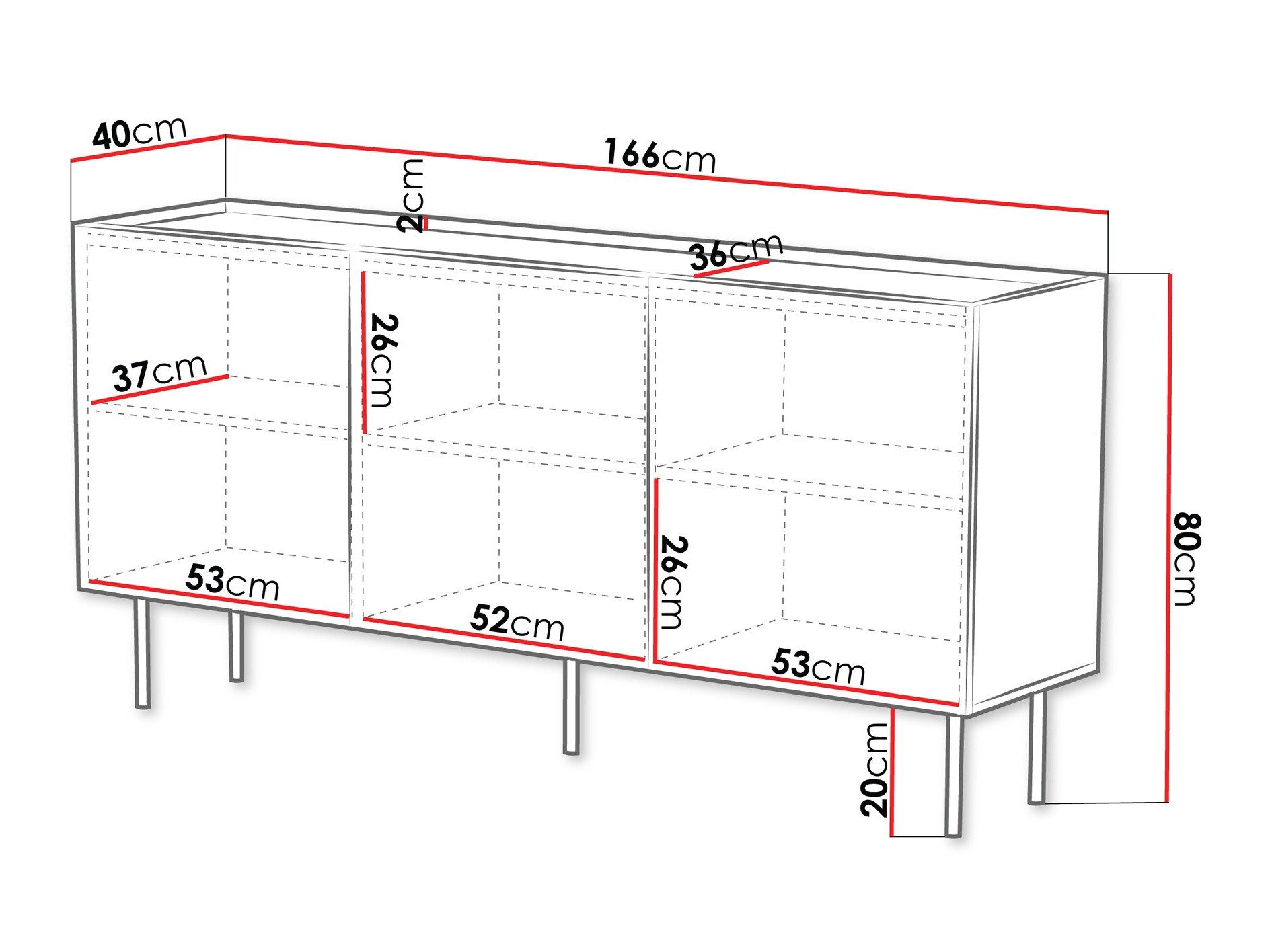 Dressoir Mortali 100 (Wit)
