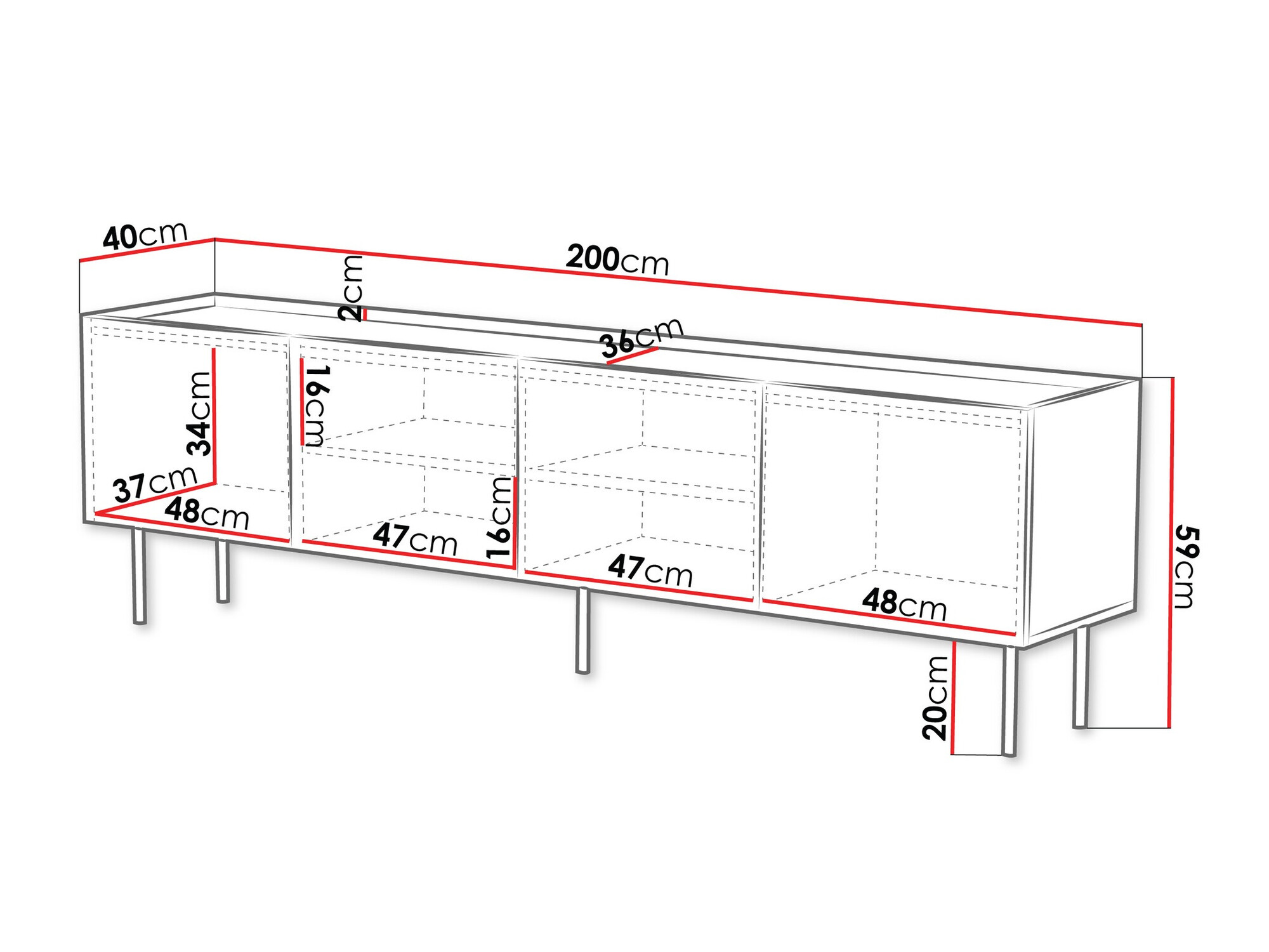 TV-meubel Mortali 104 (Wit)