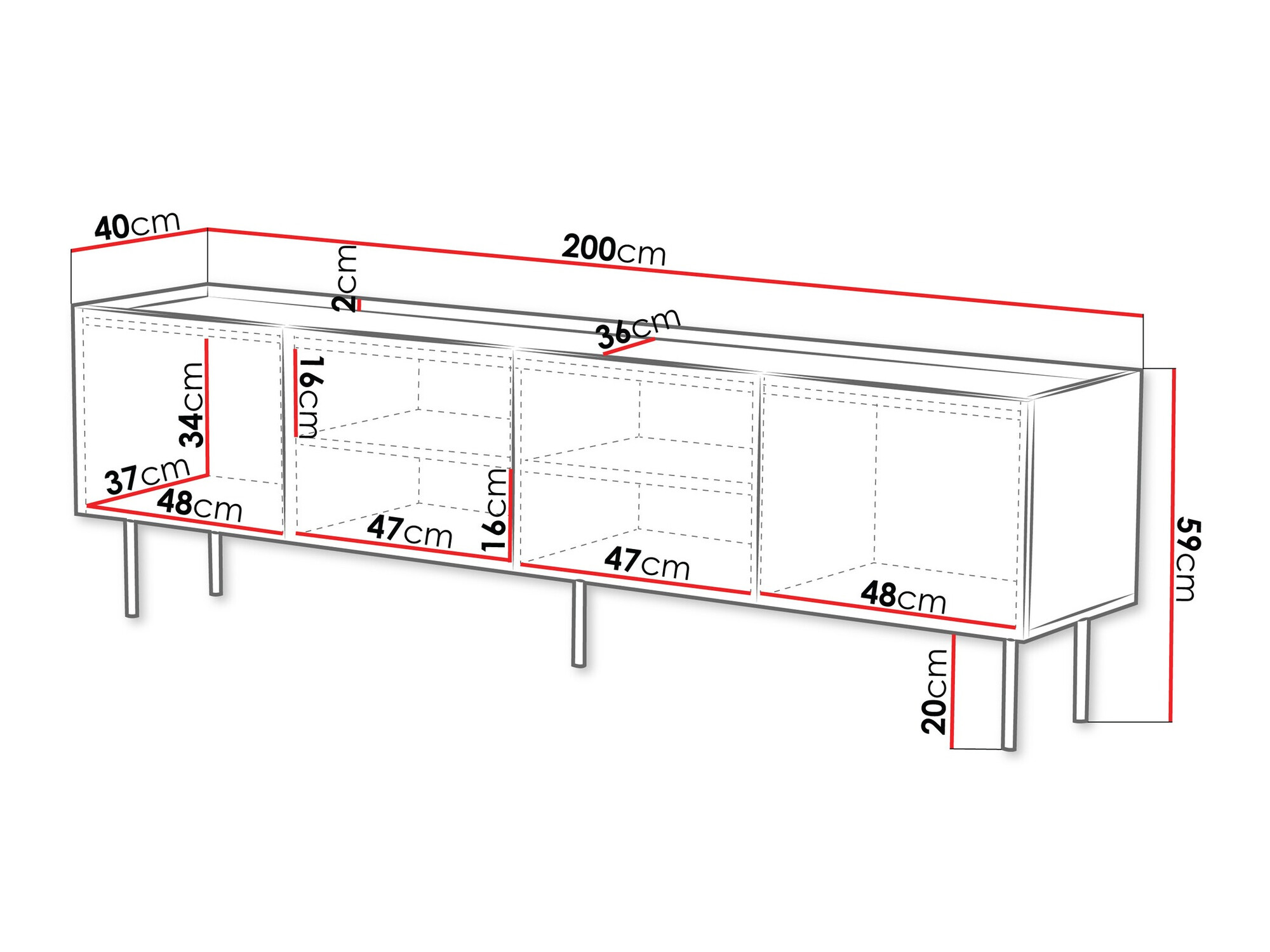 TV-meubel Mortali 104 (Zwart)