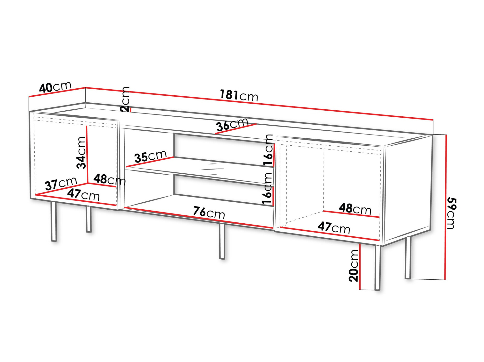 TV-meubel Mortali 105 (Kasjmier)