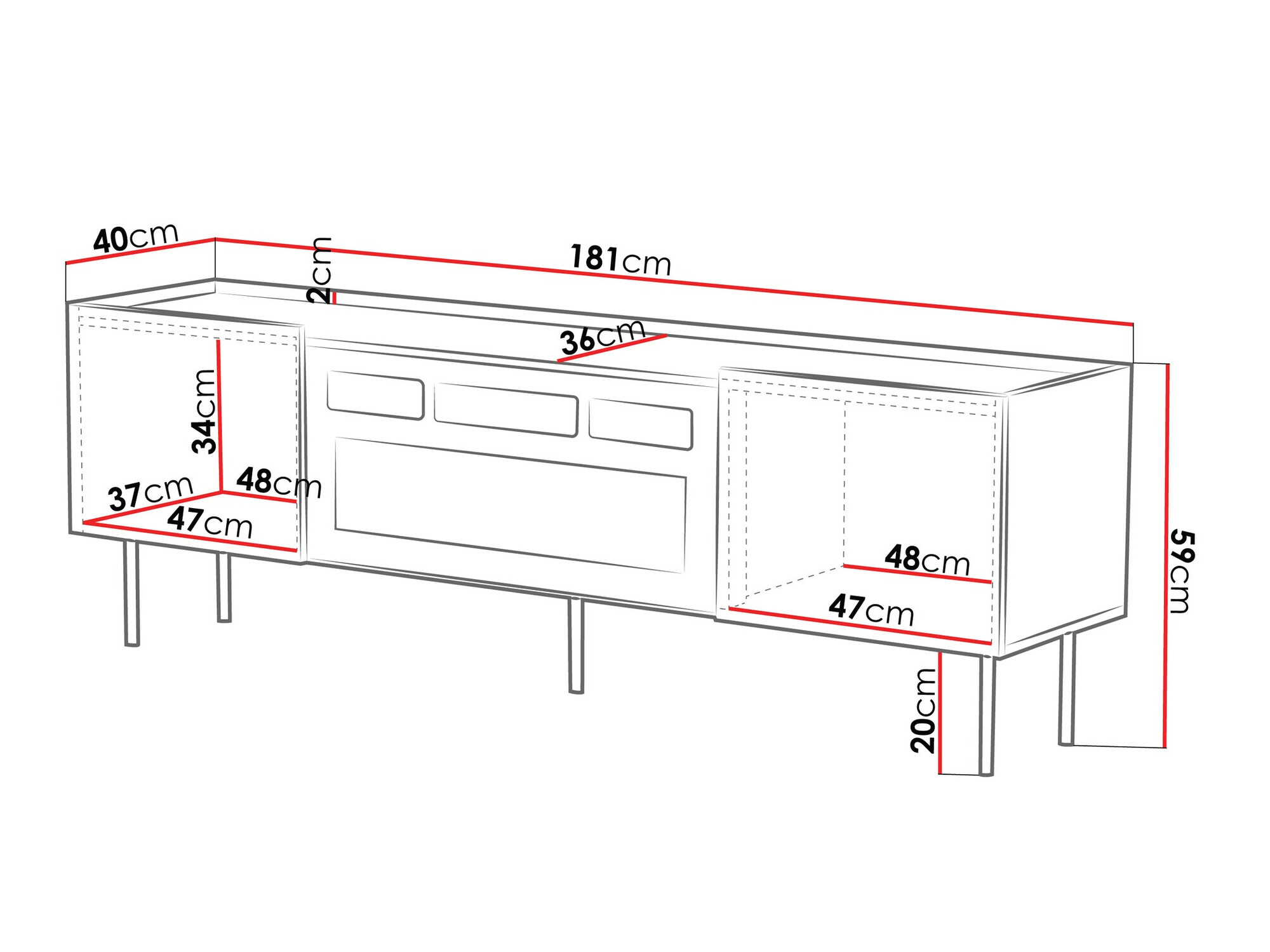 TV-meubel Mortali 106 (Kasjmier)