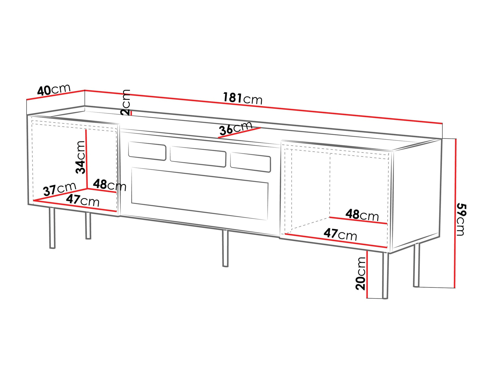 TV-meubel Mortali 106 (Wit)