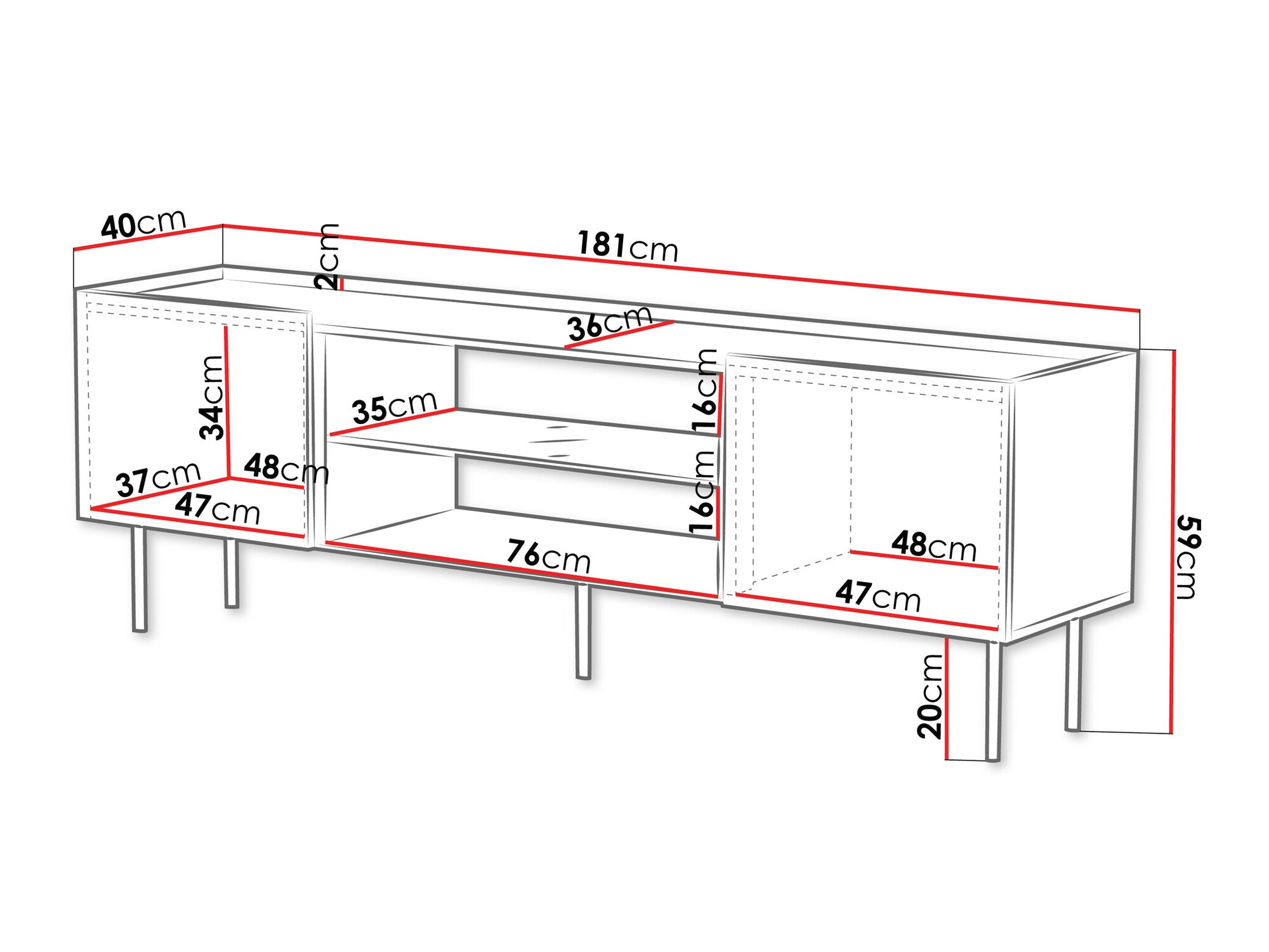 TV-meubel Sillen II (Zwart)