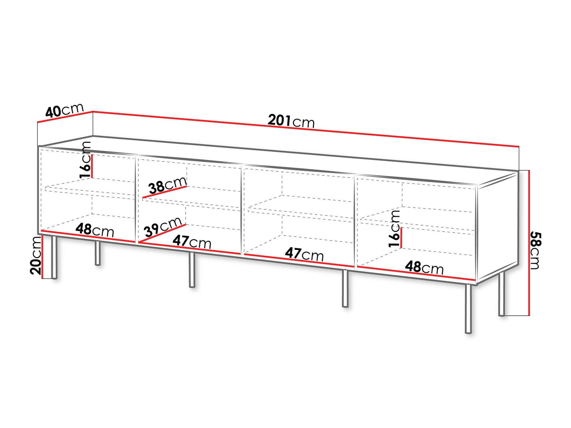 TV-meubel Dortivu 104