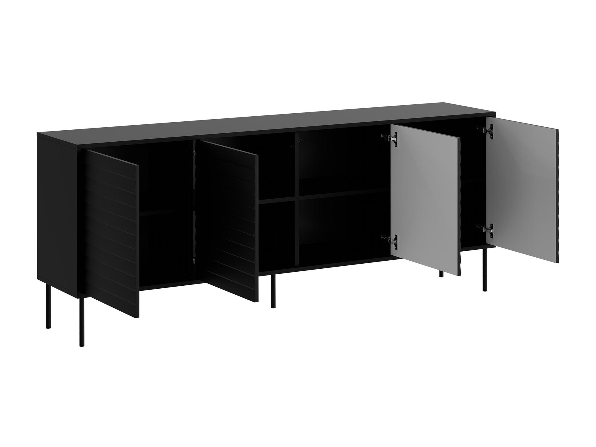 Dressoir Flosoru 102 (Notenhout + Zwart)