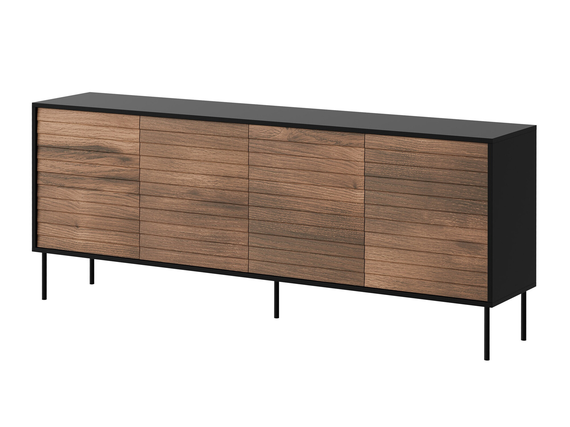 Dressoir Flosoru 102 (Notenhout + Zwart)