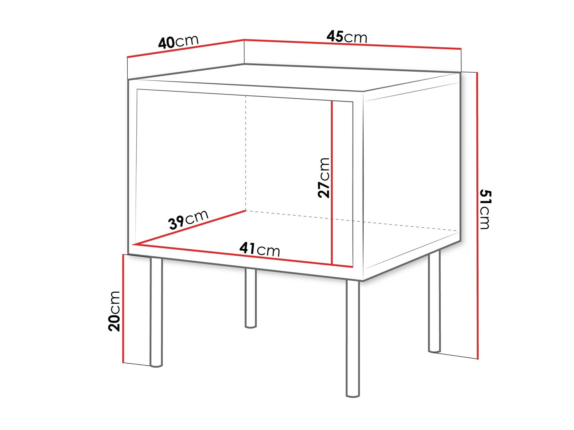 Een set nachtkastjes Flosoru 106 (Zwart)