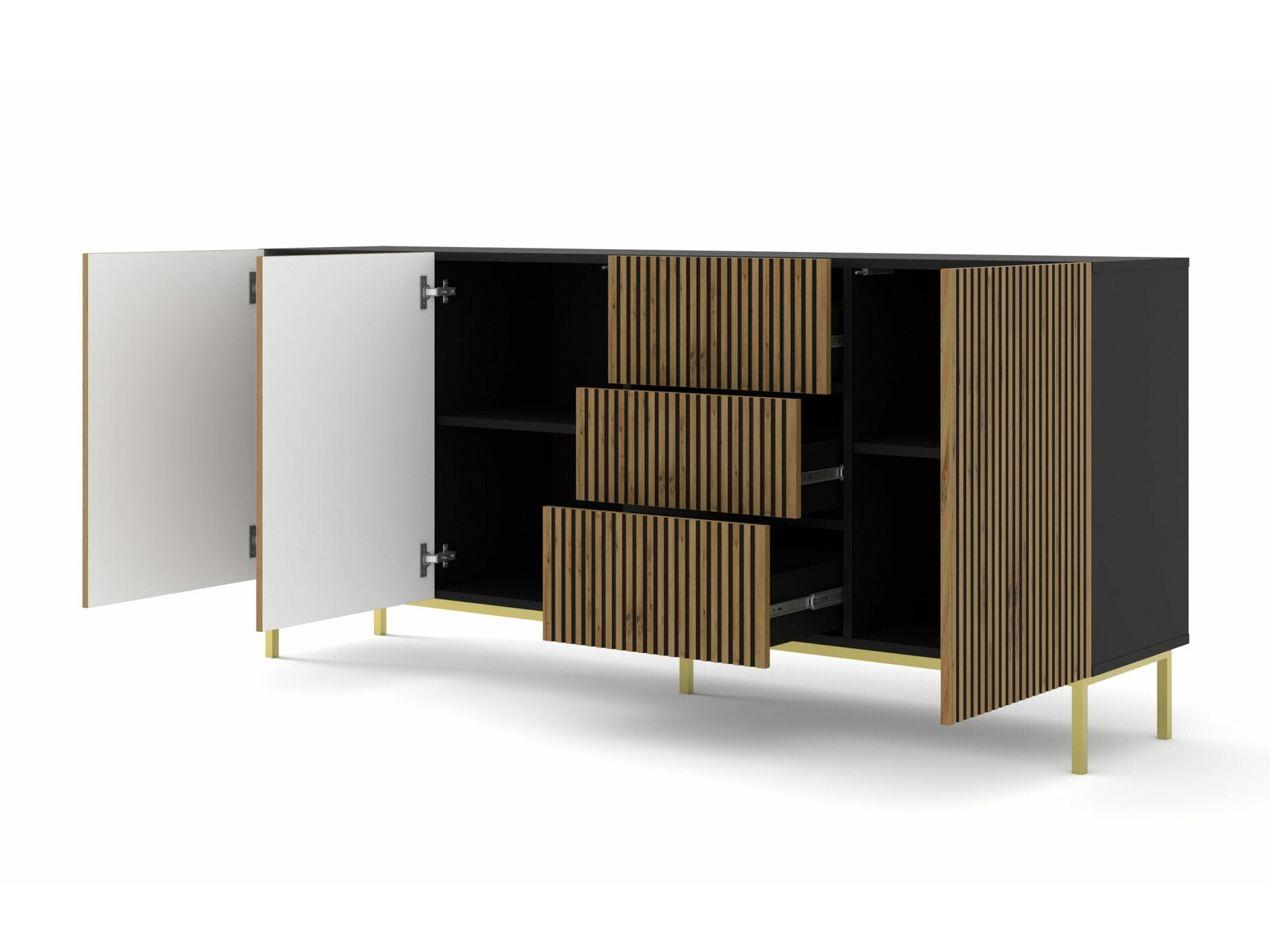 Ladekast Talsalu 102 (Artisan eiken + Zwart)