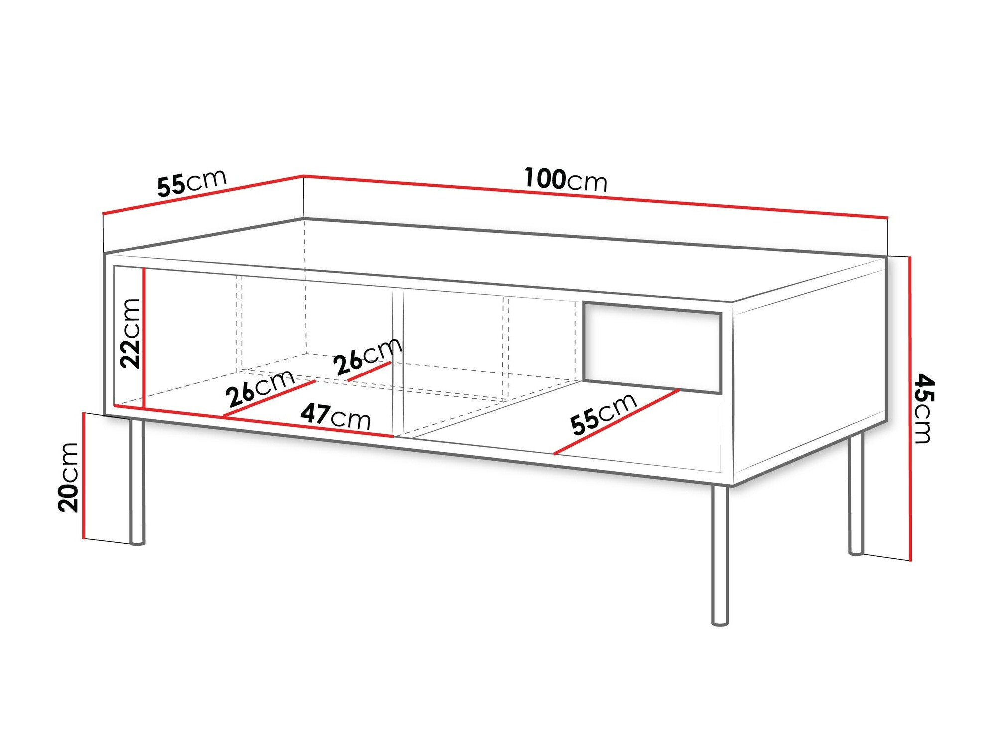 Salontafel Flosoru 103 (Zwart)