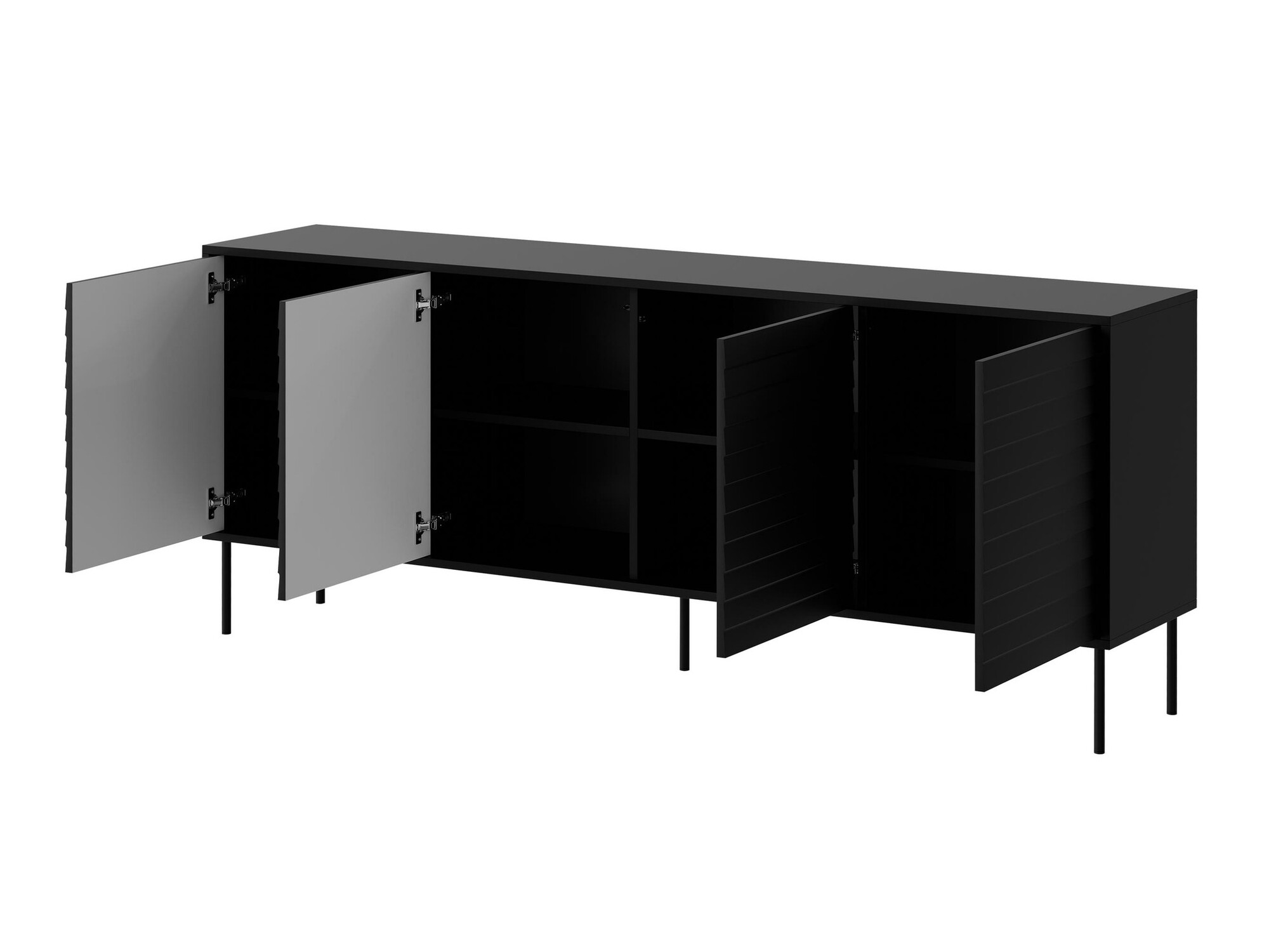 Woonkamerset Flosoru 110 (Notenhout + Zwart)