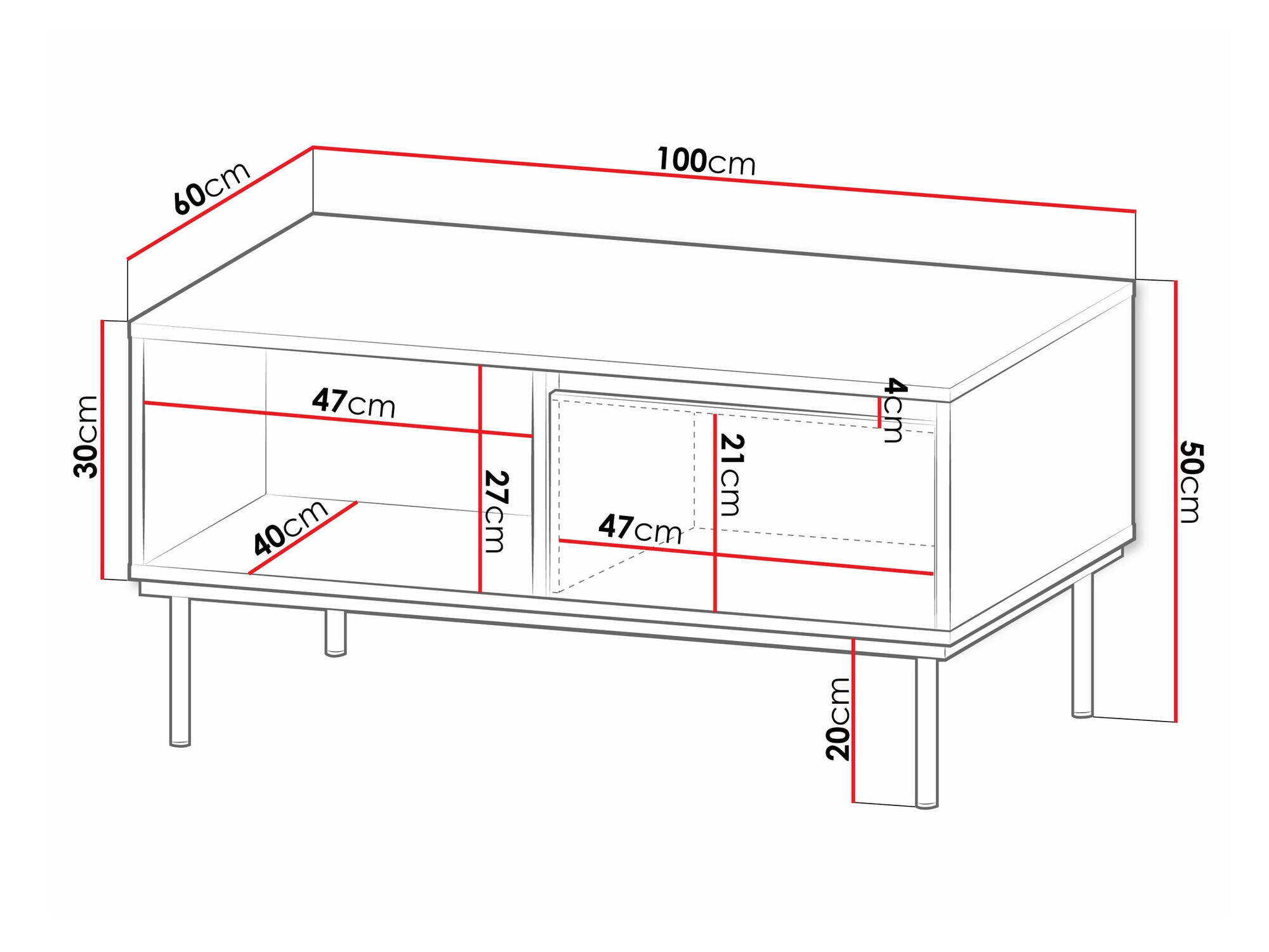 Salontafel Comfivo Coretro 103 (Wit)