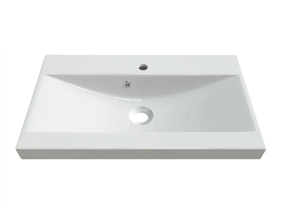 Badkamerset Sarasota 122 (Wotan eik + Glanzend wit)