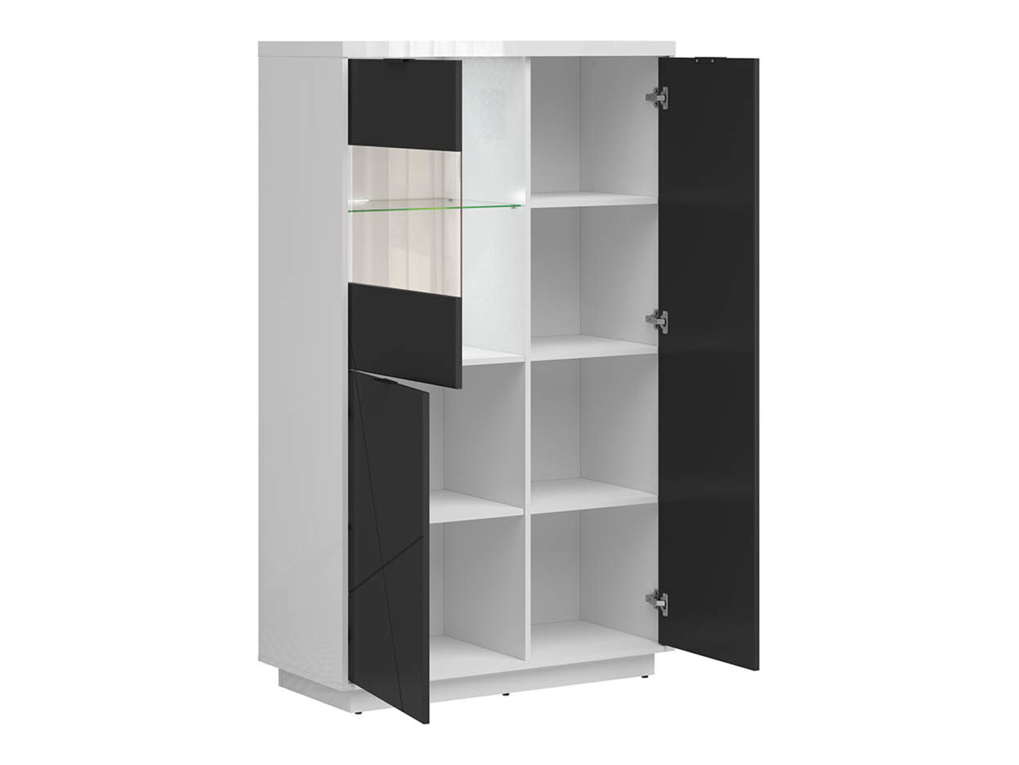 Boekenkast Fivale 103 (Glanzend wit + Matzwart)