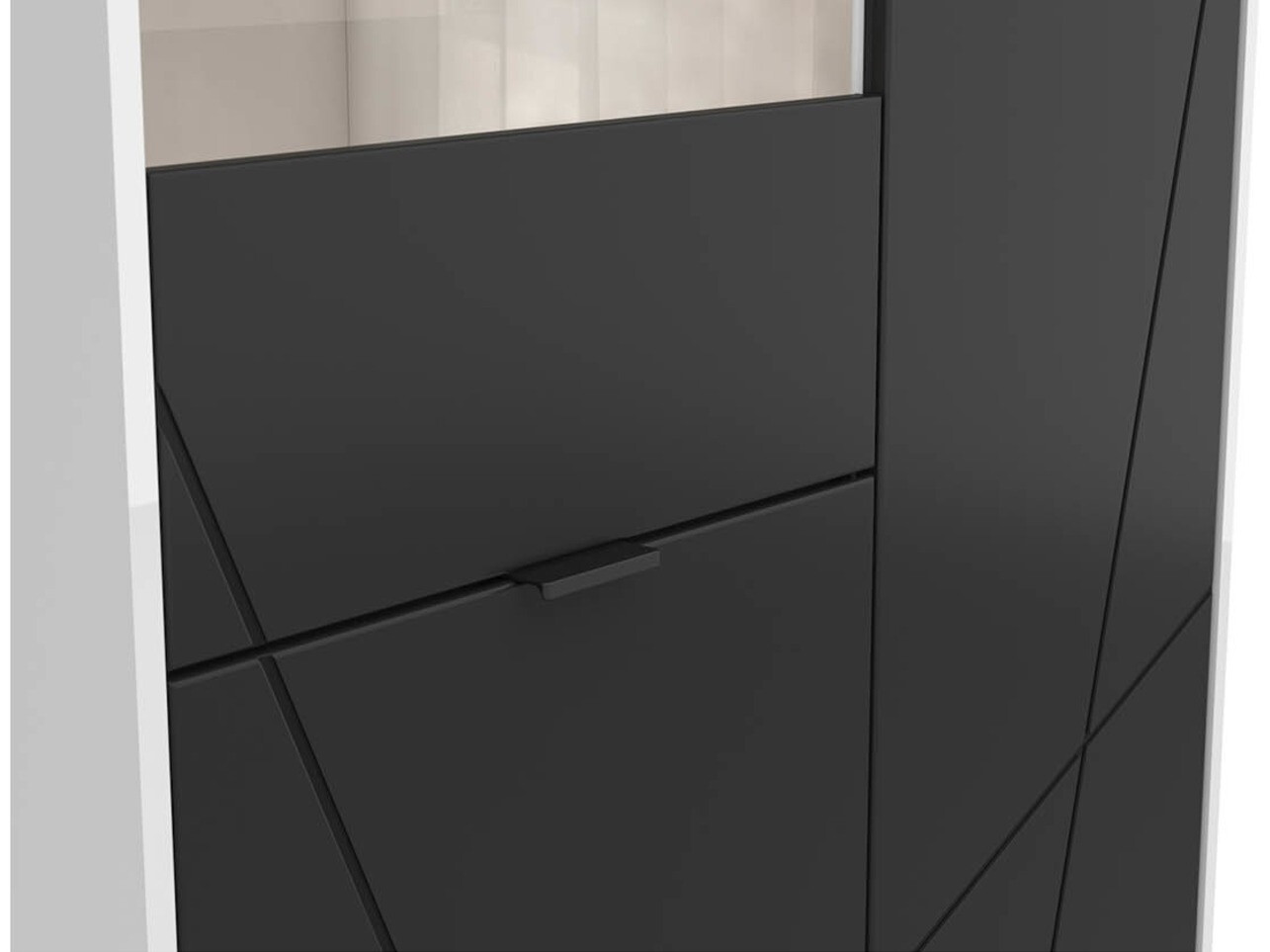 Boekenkast Fivale 103 (Glanzend wit + Matzwart)