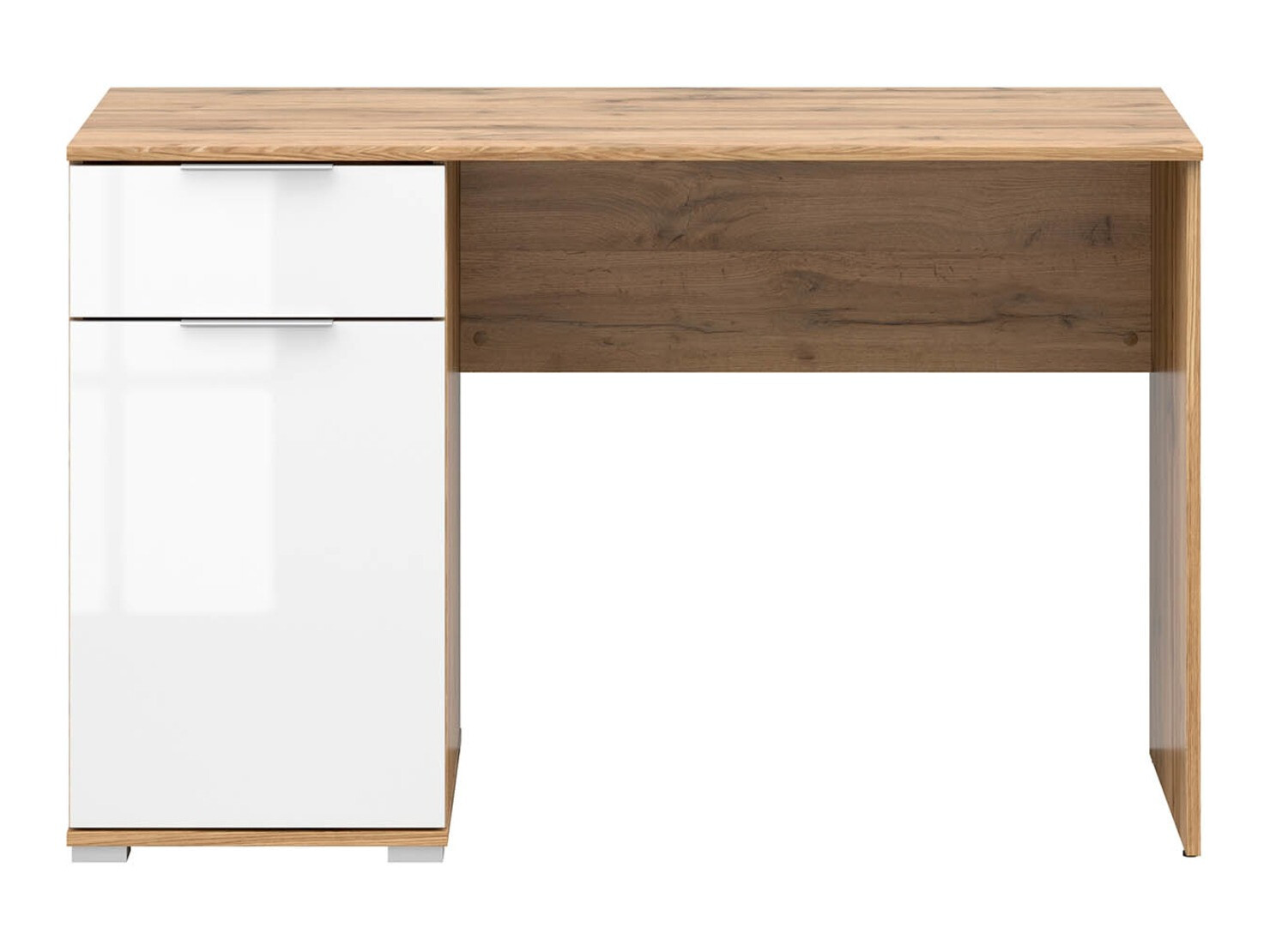 Bureau Tivetra 100 (Wotan eik + Glanzend wit)