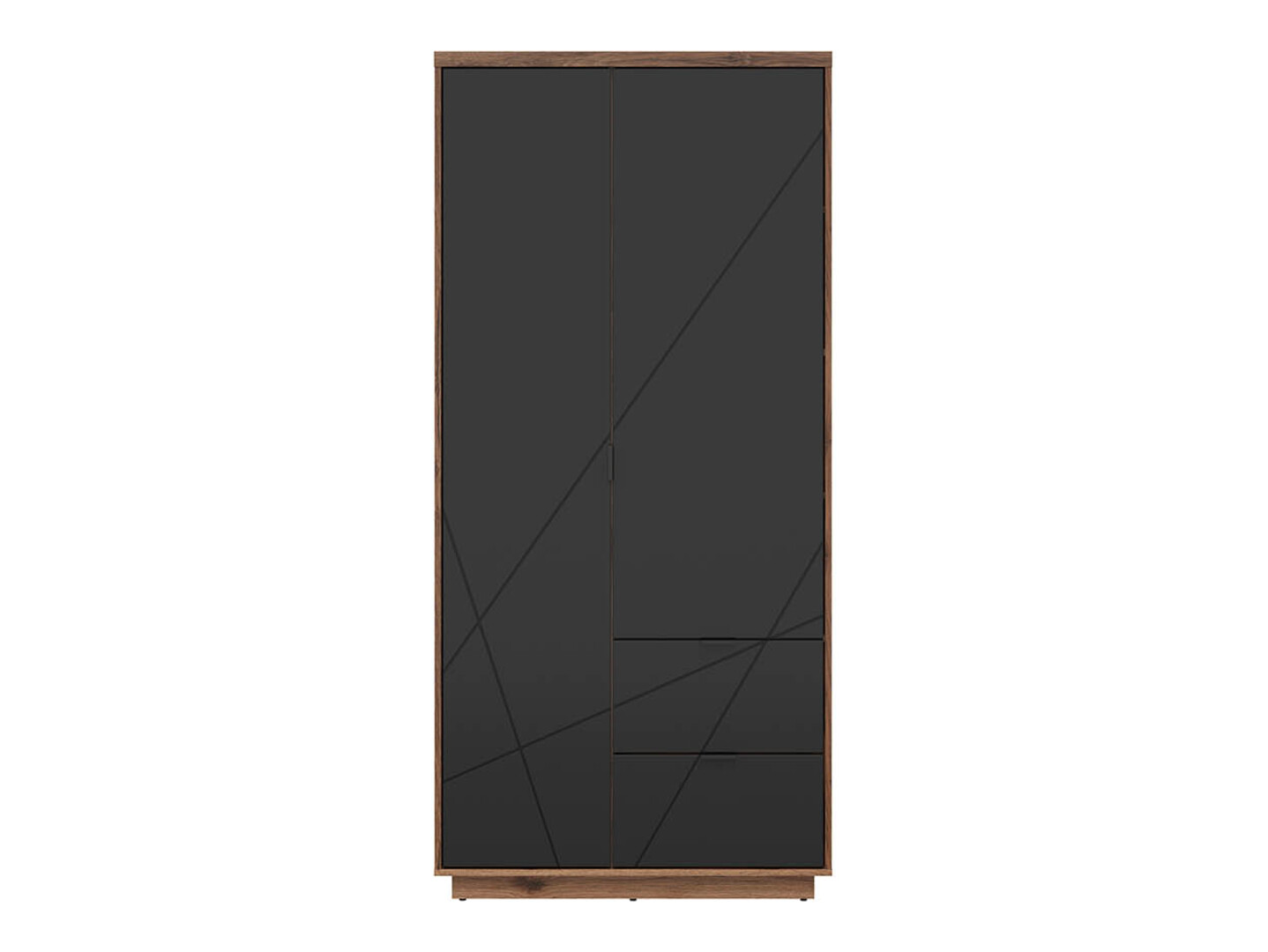 Kledingkast Fivale 105 (Donker delano-eik + Zwart)