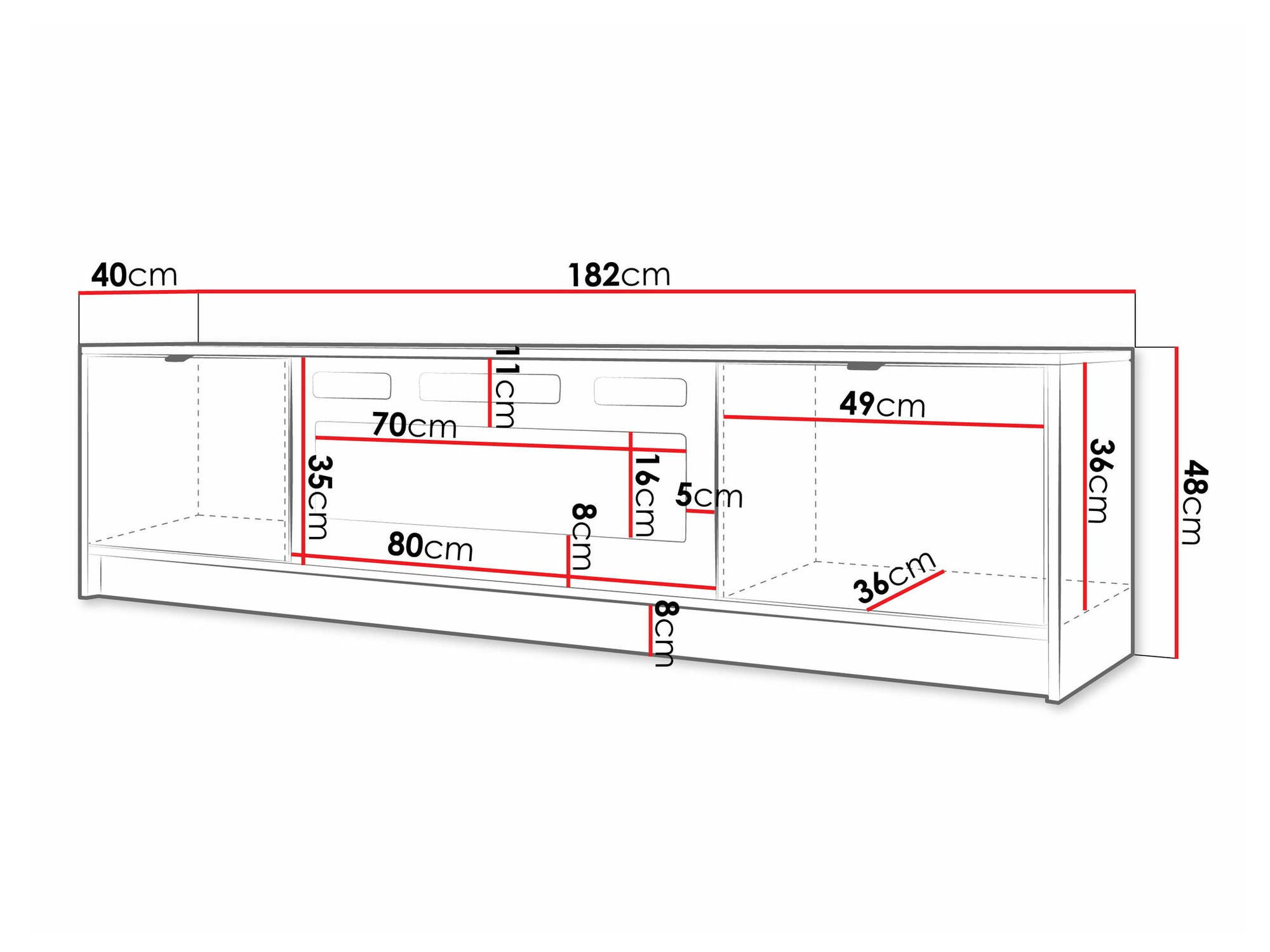 TV-meubel Comfivo Larmire 109 (Wit)