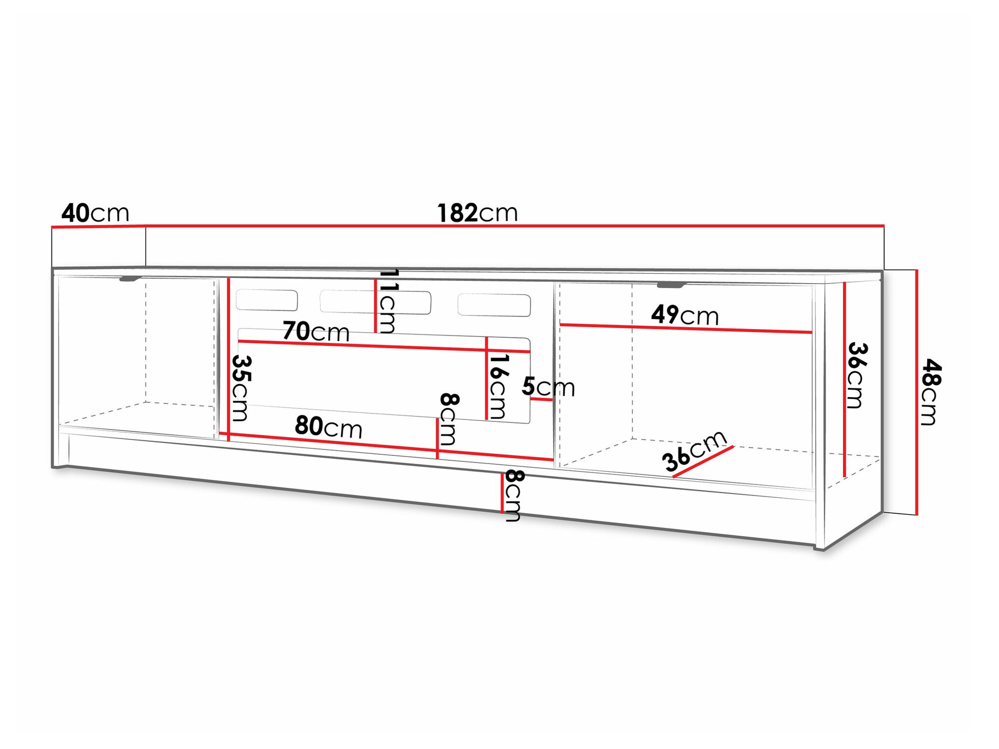 TV-meubel Comfivo Larmire 109 (Zwart)