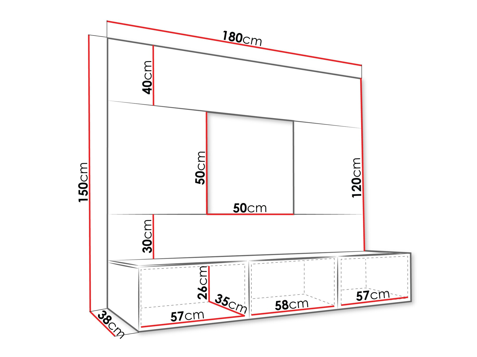 Woonkamerset Comfivo 370 (Wit + Wit marmer)