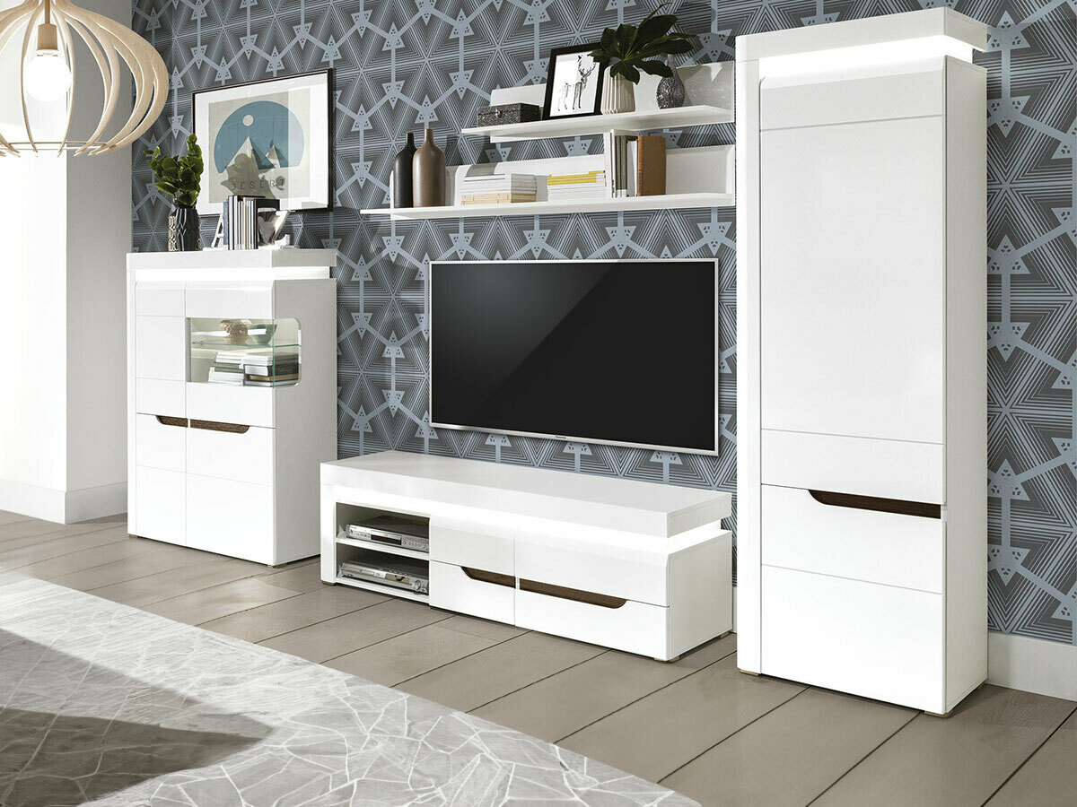 Boekenkast Revelmi 106 (Glanzend wit + Wit)