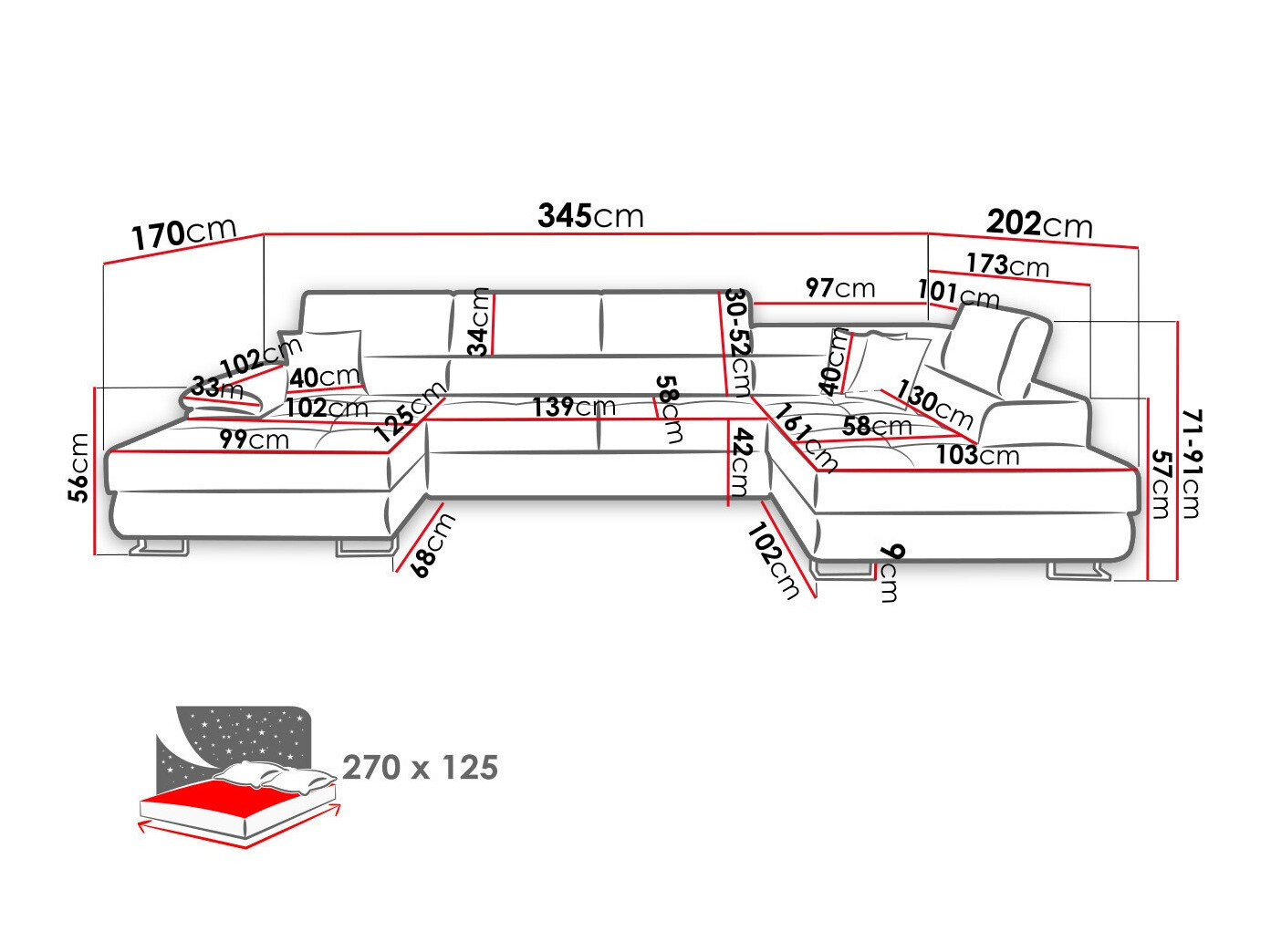 Hoekbank Comfivo Ruta V (Abriamo 03)