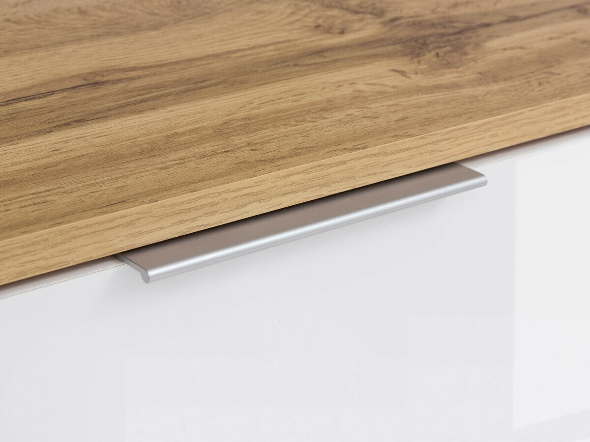 Boekenkast Tivetra 106 (Wotan eik + Glanzend wit)