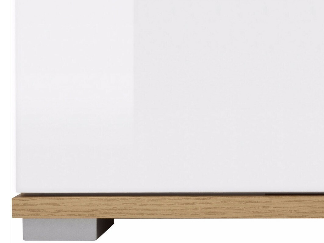 Boekenkast Tivetra 106 (Wotan eik + Glanzend wit)