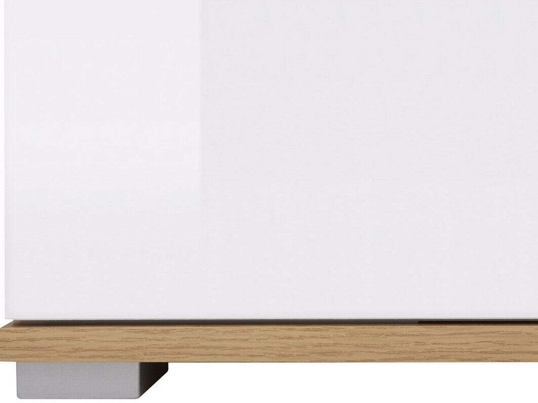 Ladekast Tivetra 102 (Wotan eik + Glanzend wit)