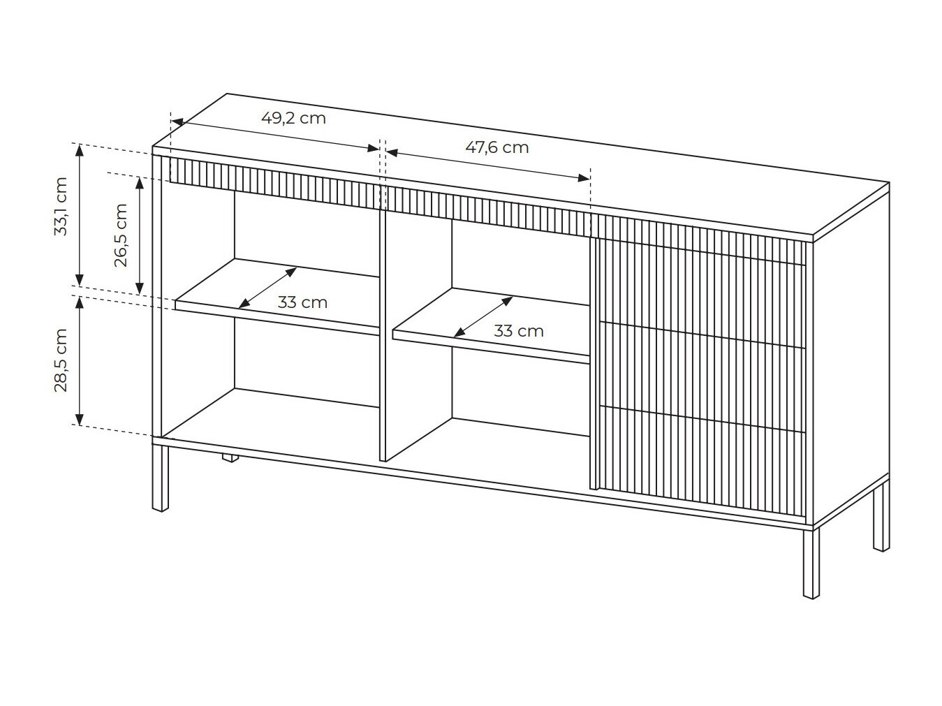 Ladekast Romfele 101 (Zwart)