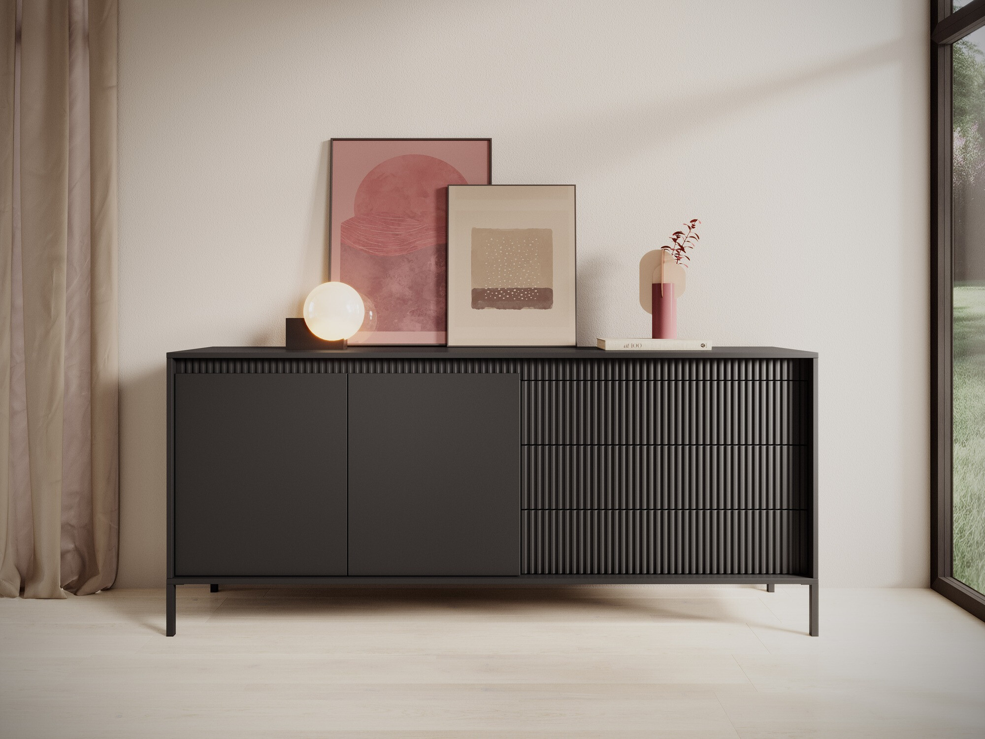 Ladekast Romfele 102 (Zwart)