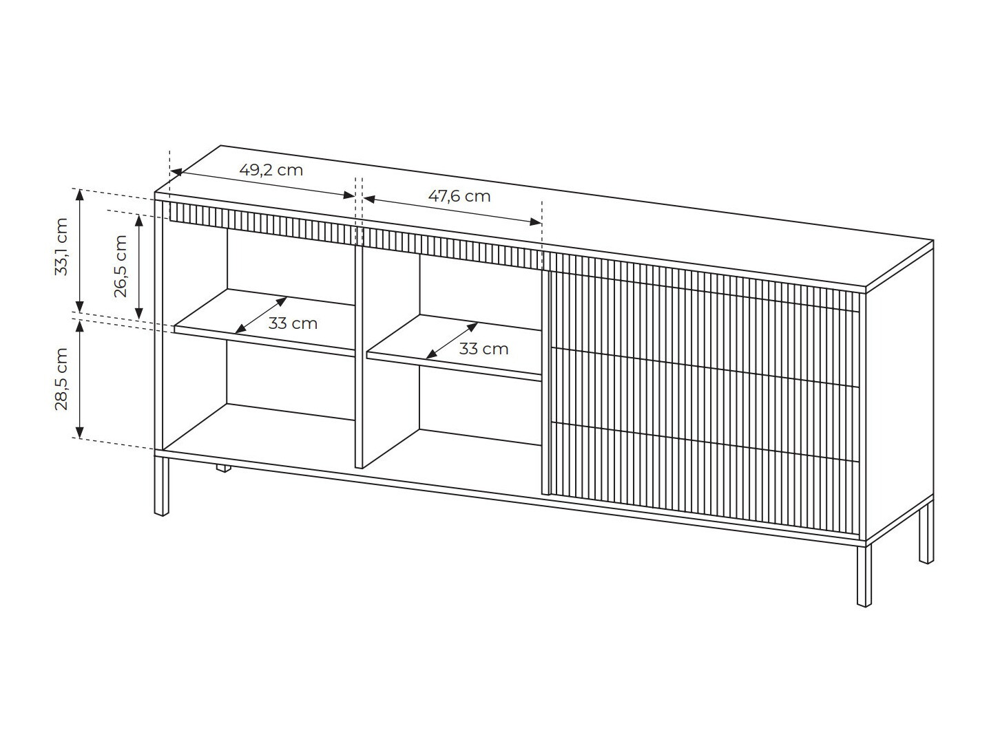 Ladekast Romfele 102 (Zwart)