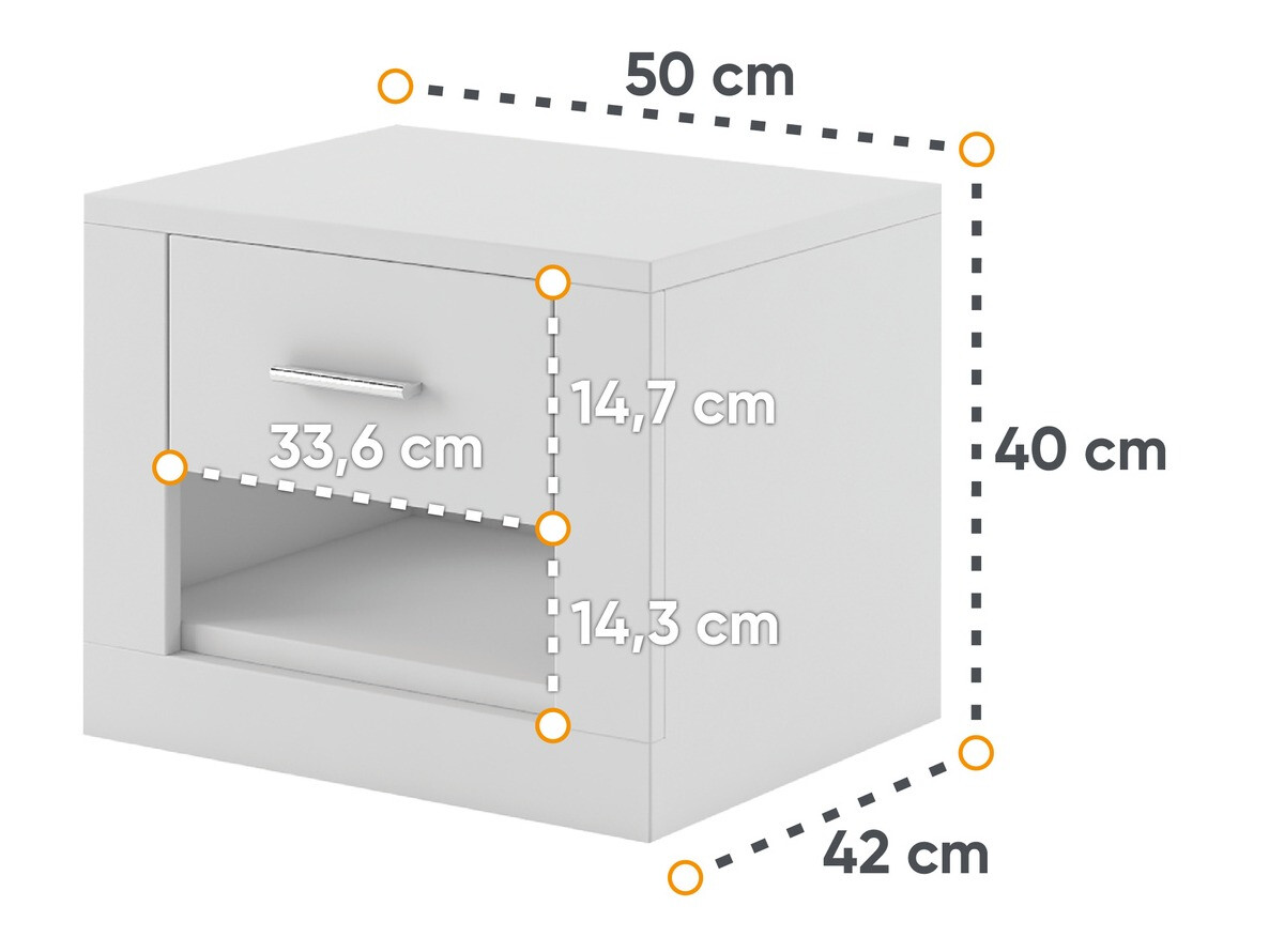 Nachtkastje Cirdelu 107 (Wit)