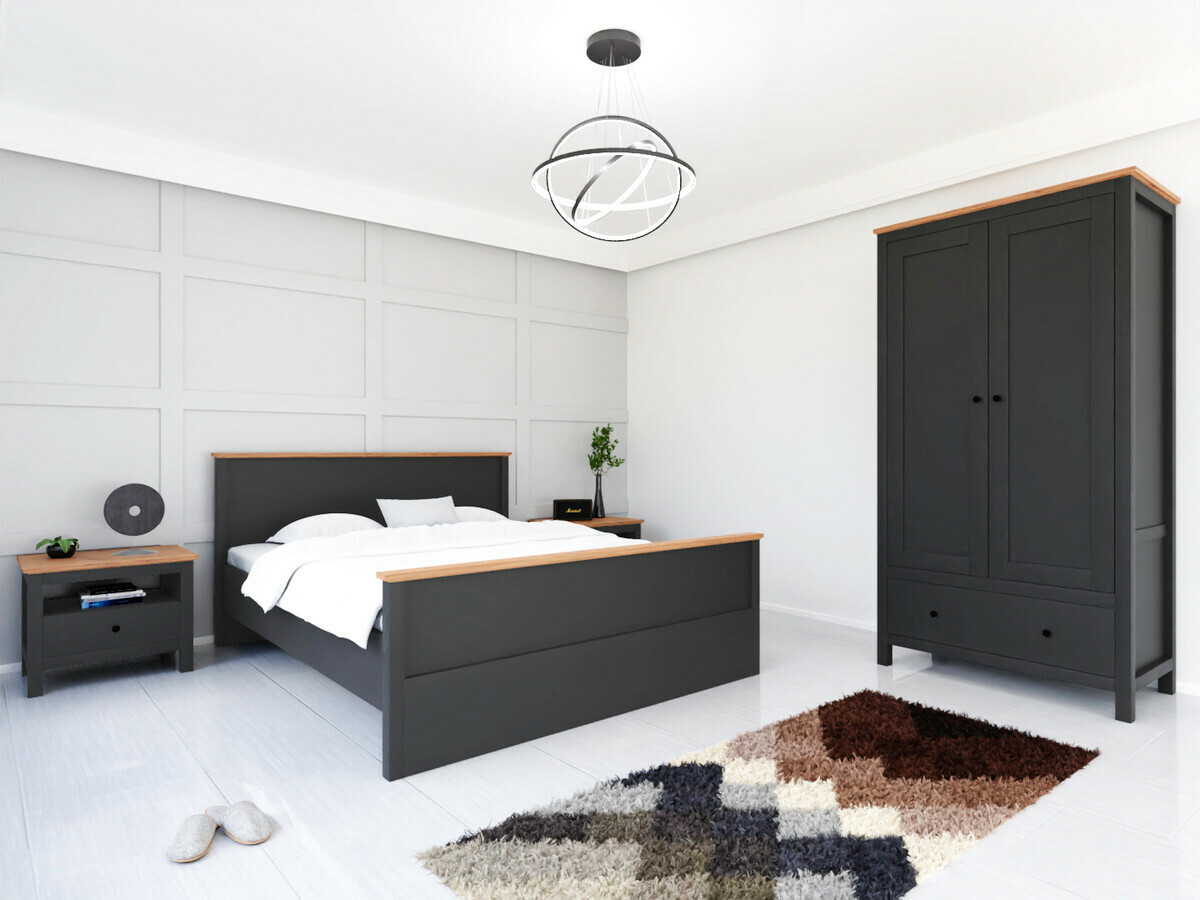 Nachtkastje Sordoro 100 (Grafiet + Artisan eiken)