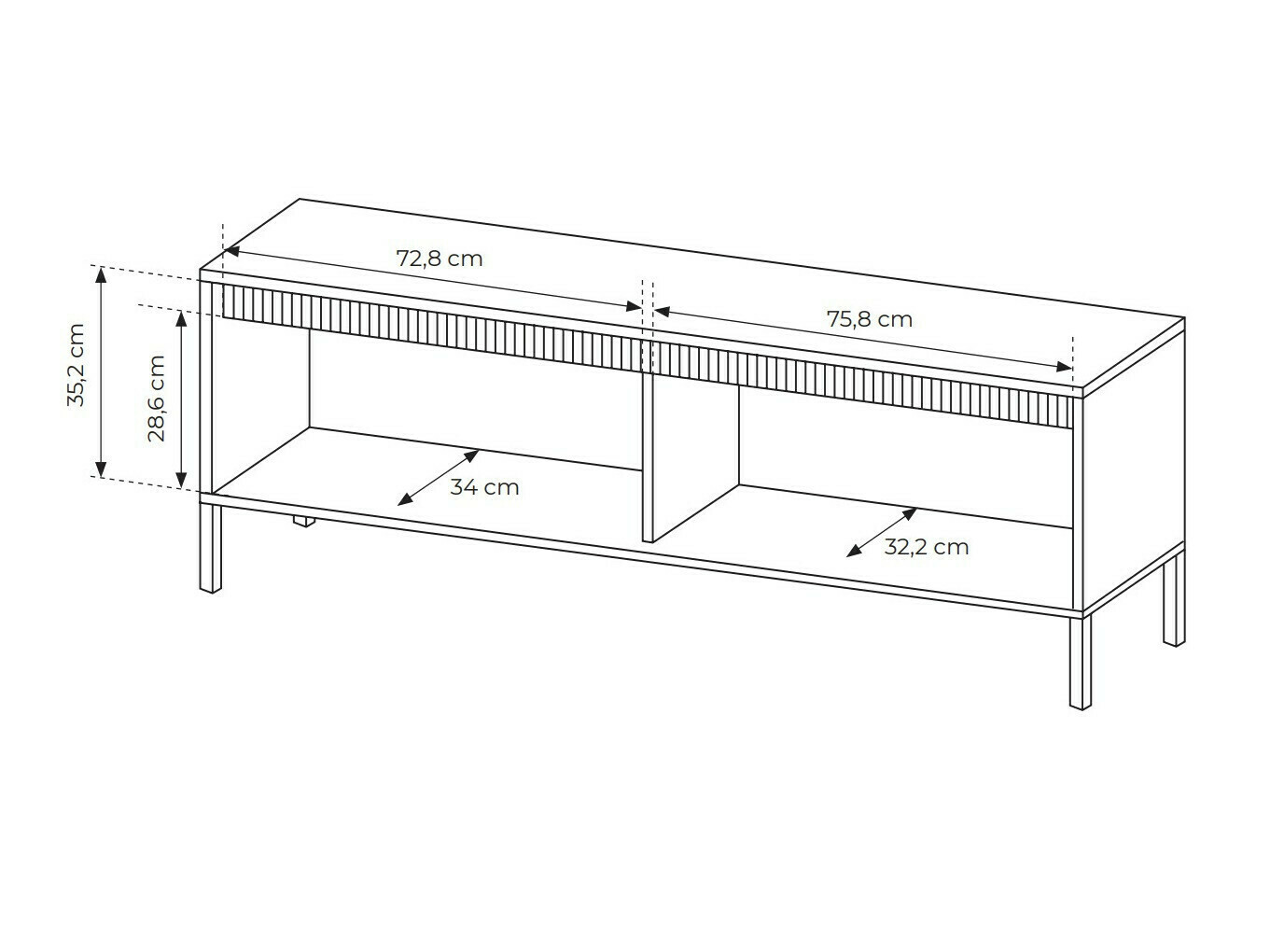 TV-meubel Romfele 103 (Zwart)