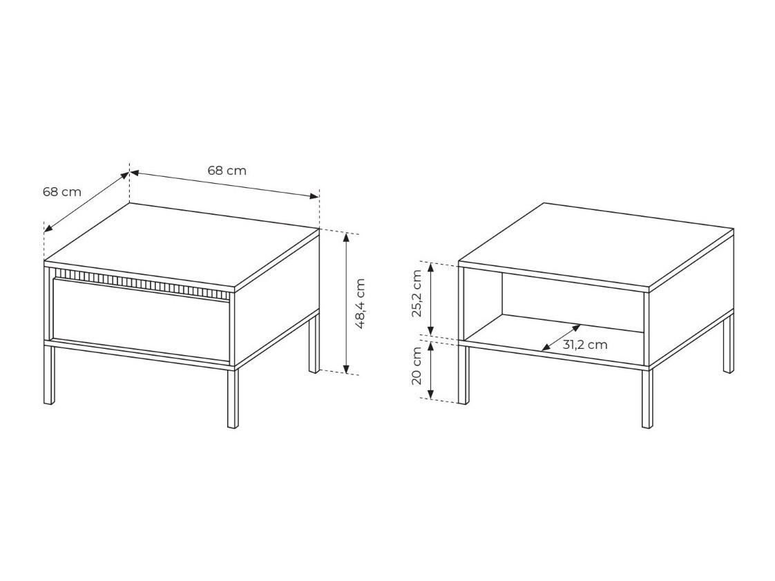 Salontafel Romfele 105 (Beige)