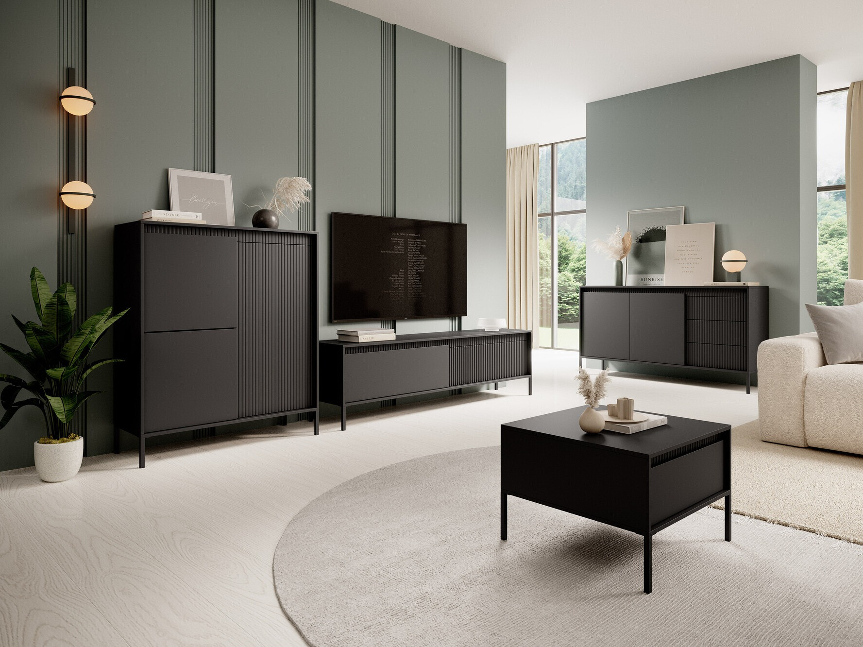 TV-meubel Romfele 104 (Zwart)