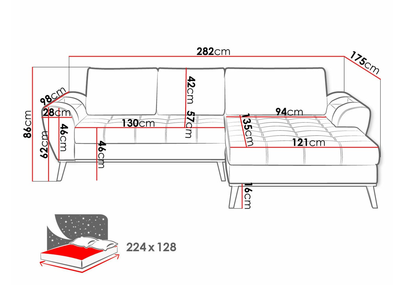 Hoekbank Indiana 154 (Evolution 15)